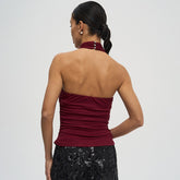 Sleeveless Halter Vest Half Turtleneck T-shirt Top